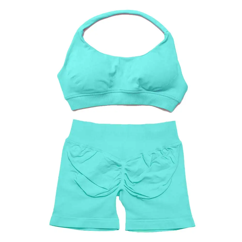 Dfyoga twee stukken yoga outfits kleding broek set vrouw Halter Top sportleggings broek Gym workout sets pilates kleding