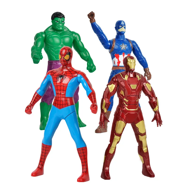 18cm Disney Spiderman Hulk Ironman Action Figure Christmas Gift Pvc Movable Joints Rotatable Doll Collection Model Gifts