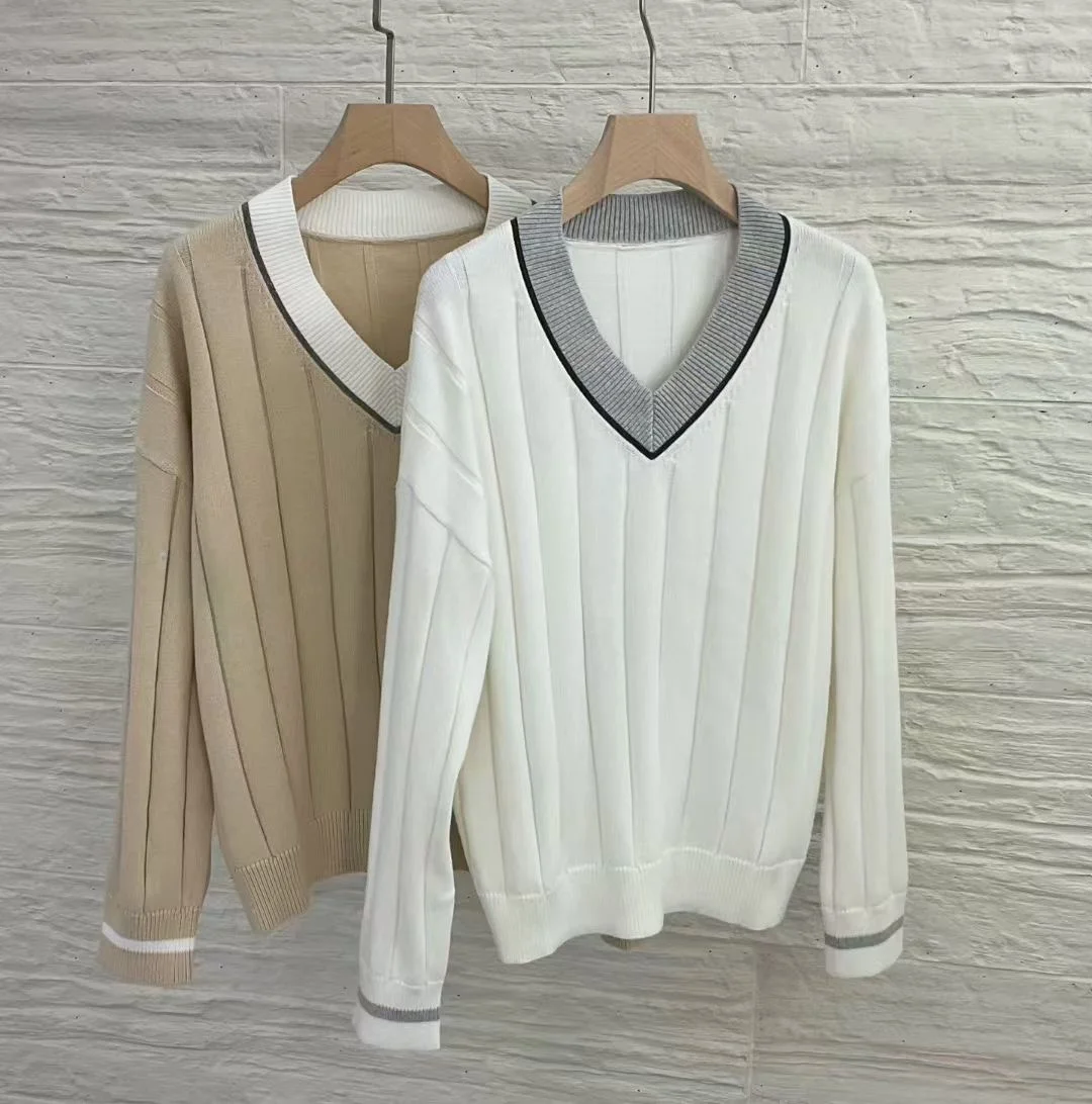 

Повседневный трикотаж в полоску с v-образным вырезом, женский удобный топ большого размера из мягкого хлопка с капюшоном обычной длины