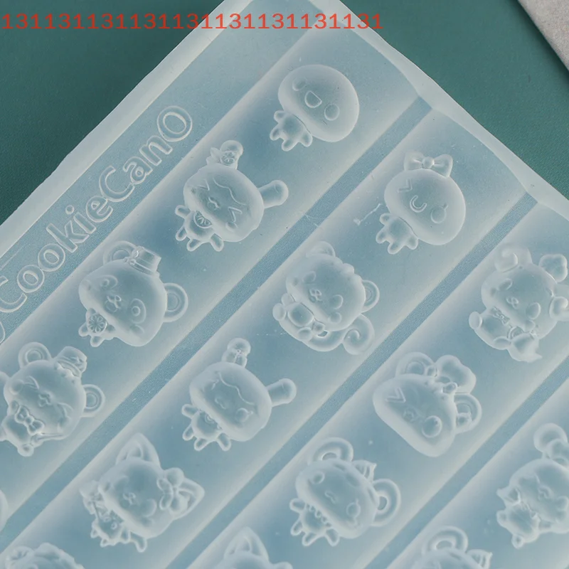 Moldes de silicone para arte em unhas, relevo 3d, desenho animado, animal, coelho, gato, cachorro, design, faça você mesmo, decorações de arte em unhas, modelo de manicure transparente