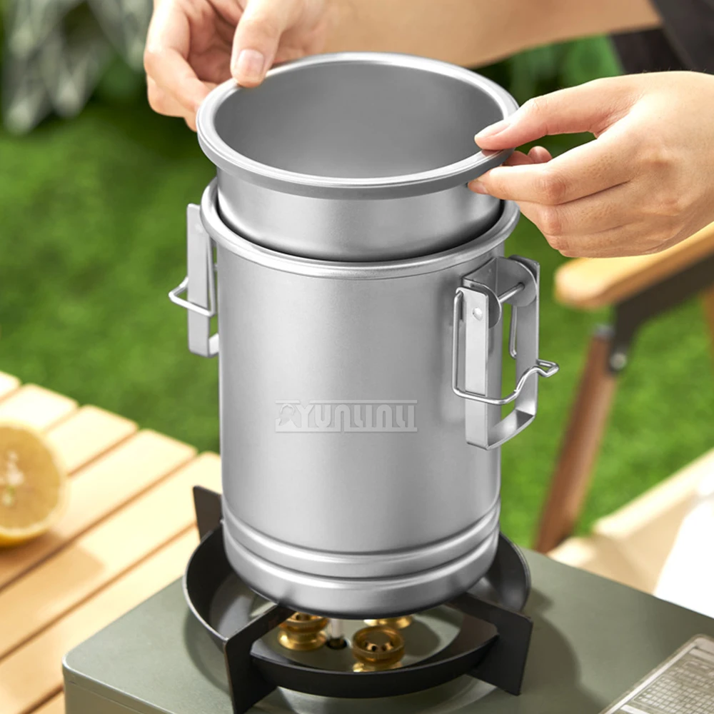 

Multi-purpose Portable Stainless Steel Cooking Pot Outdoor Portable Camping Cooking Ware Pot