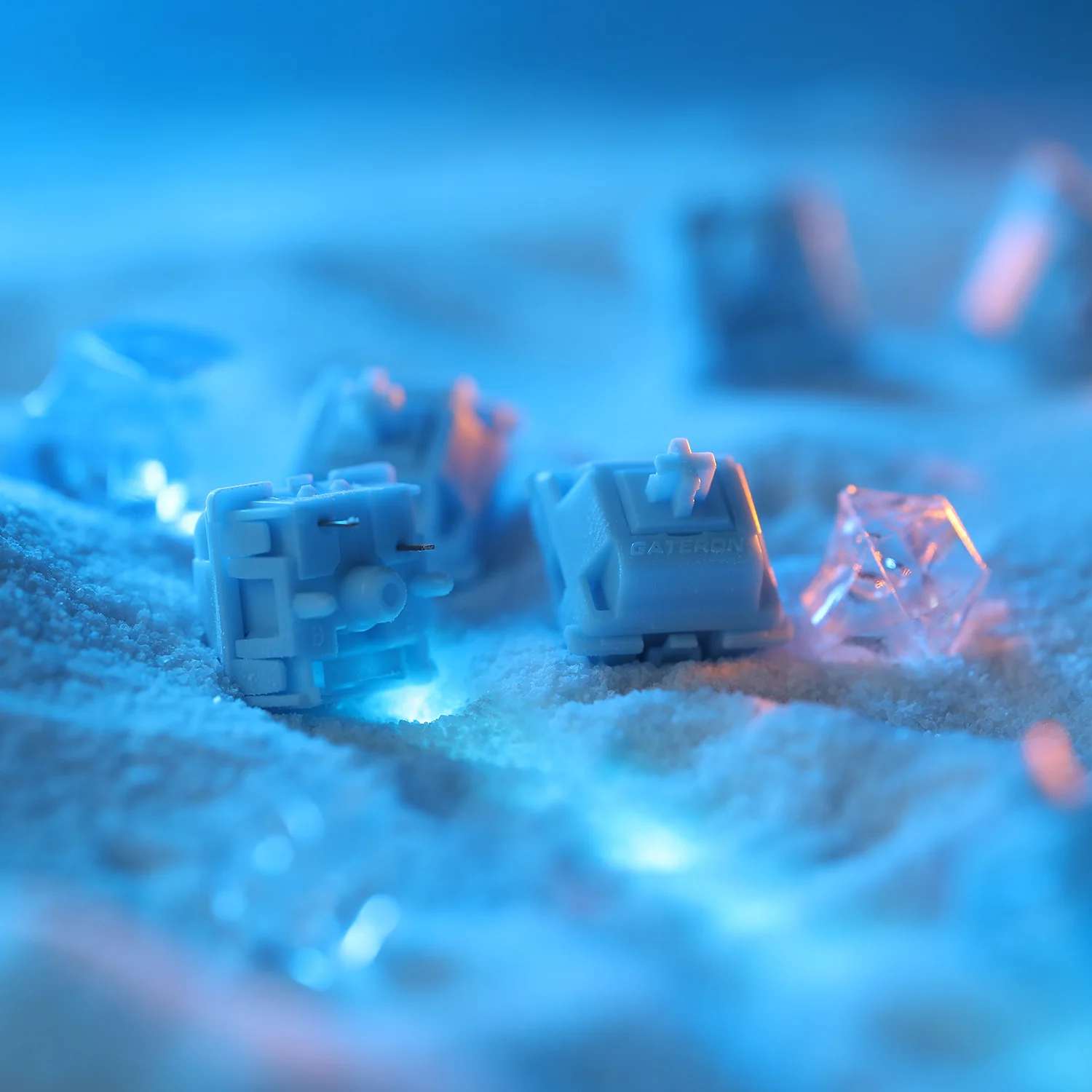 GATERON Sea Salt Smoothie Switch 5 Pin Linear POM Housing RGB SMD DIY Hotswap 35pc per pack for Customized Mechanical Keyboard