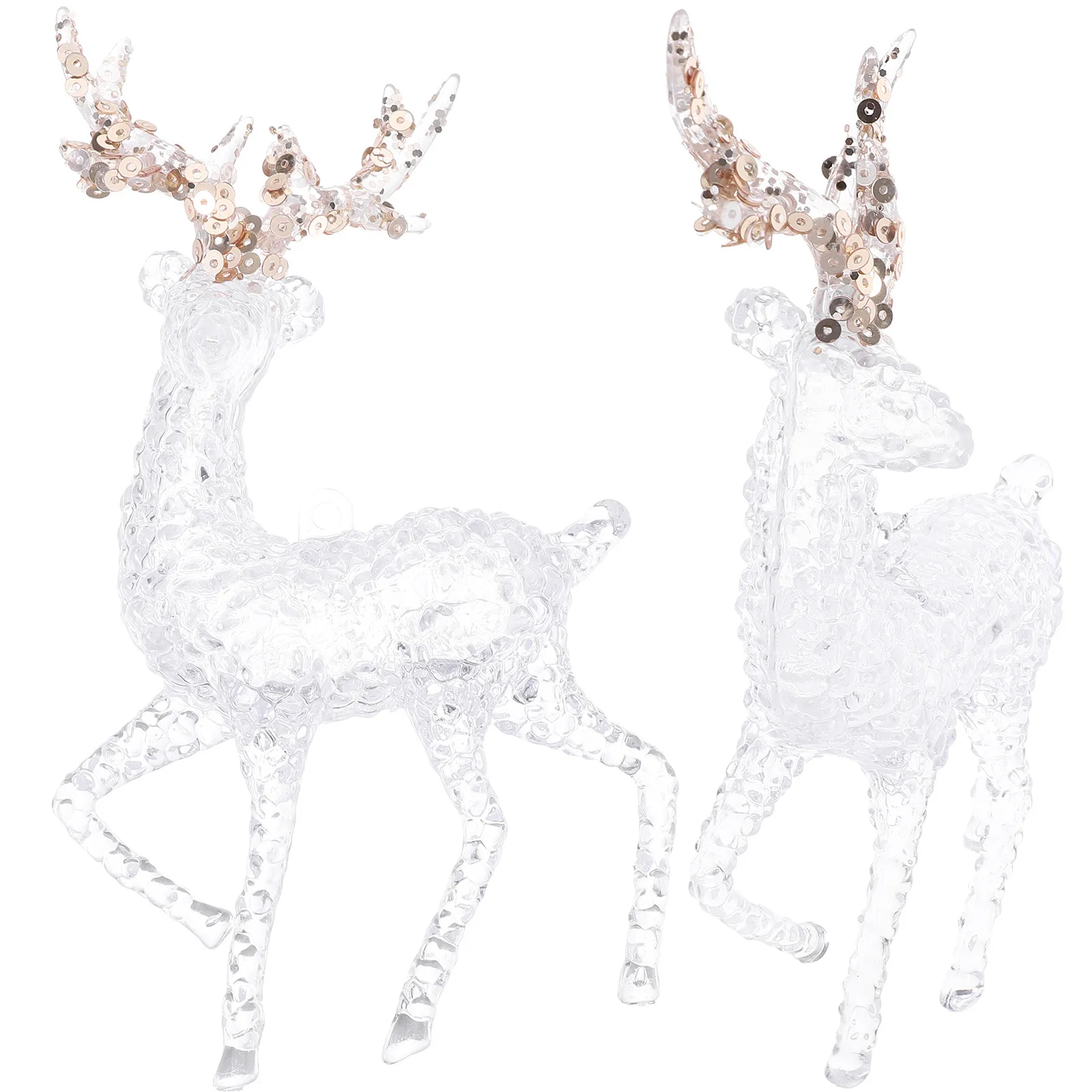 

2Pcs Christmas Acrylic Elk Pendant Hanging Ornament Clear Xmas Tree Decoration Holiday Elk Sculpture Party Decoration