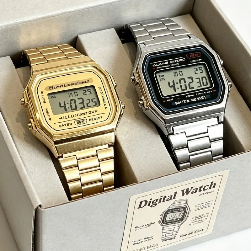 Luxury Gold Silver LED Watch Unisex Stainless Steel Digital Men Women Electronic Business Fashion Relogios Retro Classic Watch