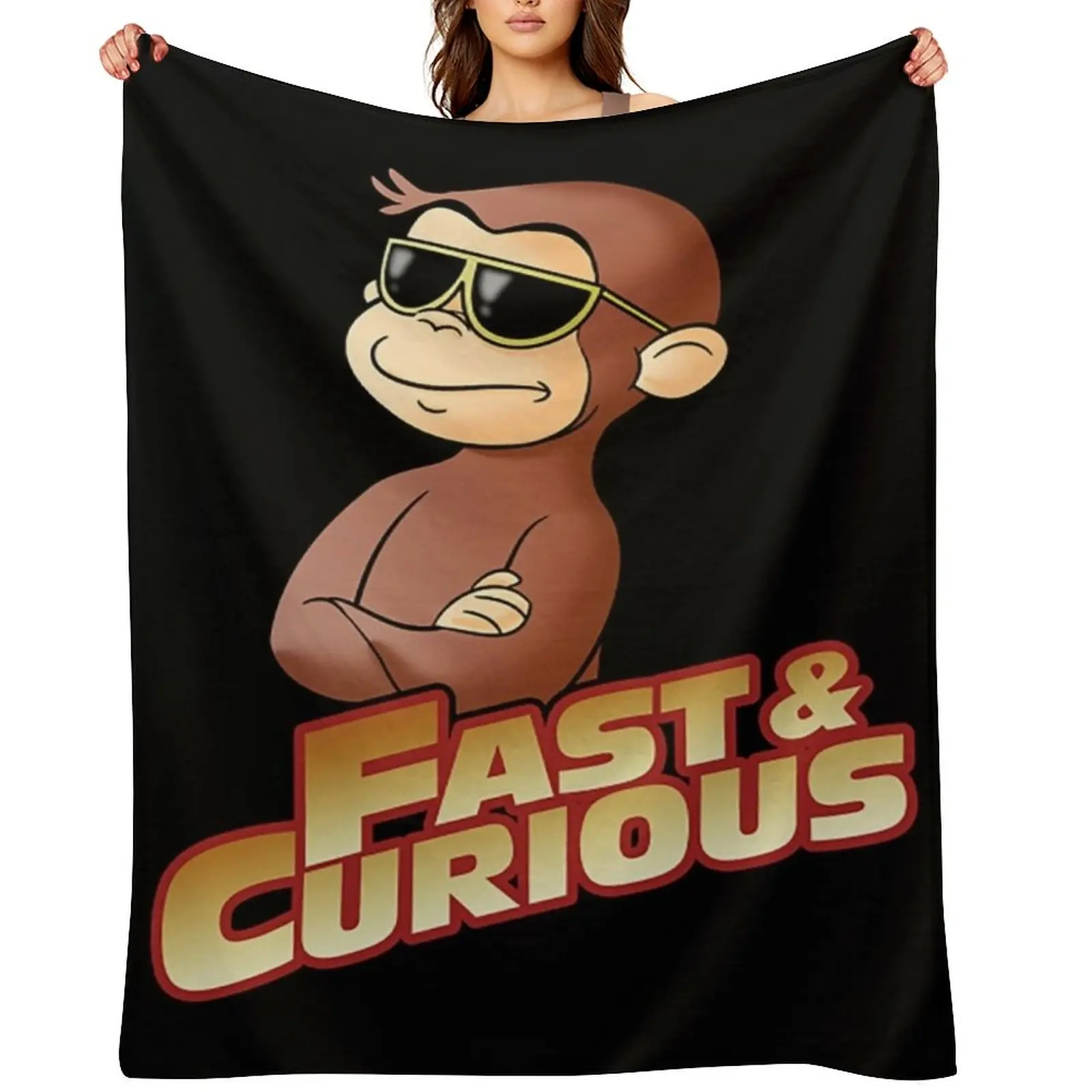 

Curious George T-ShirtFAST AND CURIOUS V2 Throw Blanket Blankets Sofas Of Decoration Winter beds Sleeping Bag sofa bed Blankets