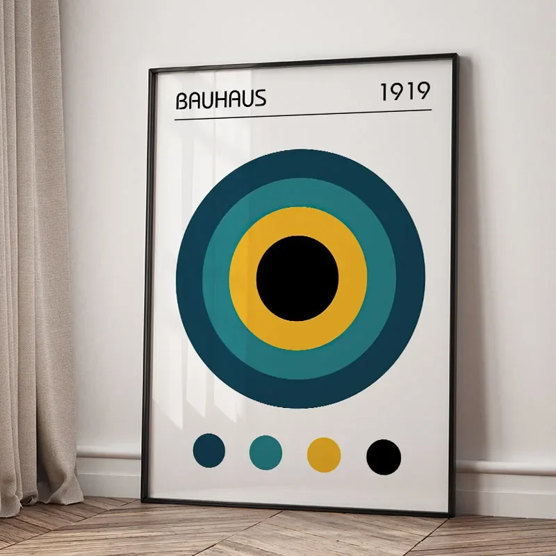 Multiple sizes 1pc frameless Canvas Painting,Mid Century Modern Bauhaus Geomtric Wall Art Print Canvas Painting Abstract Poster