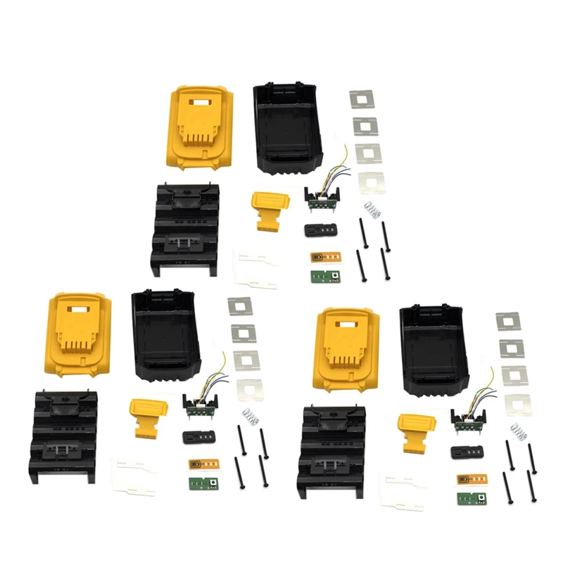 3X DCB200 Li-Ion Battery Plastic Case PCB Charging Protection Circuit Board Shell For Dewalt 18V 20V DCB183