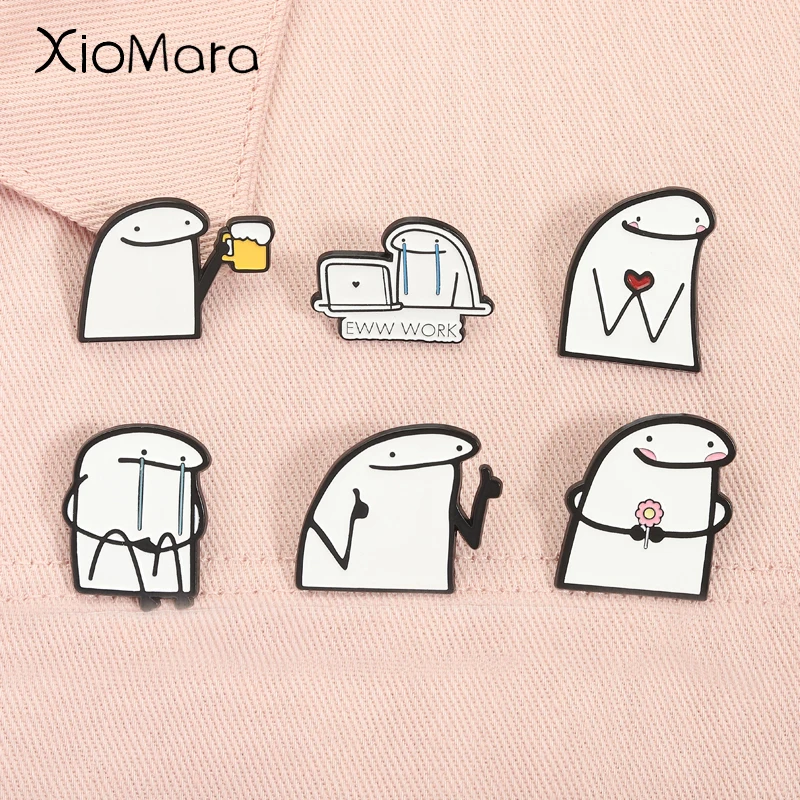 Funny Spanish Characters Flork Enamel Pins Cartoon Comics Figures Brooches Lapel Badge Fashion Jewelry Gifts for Friends