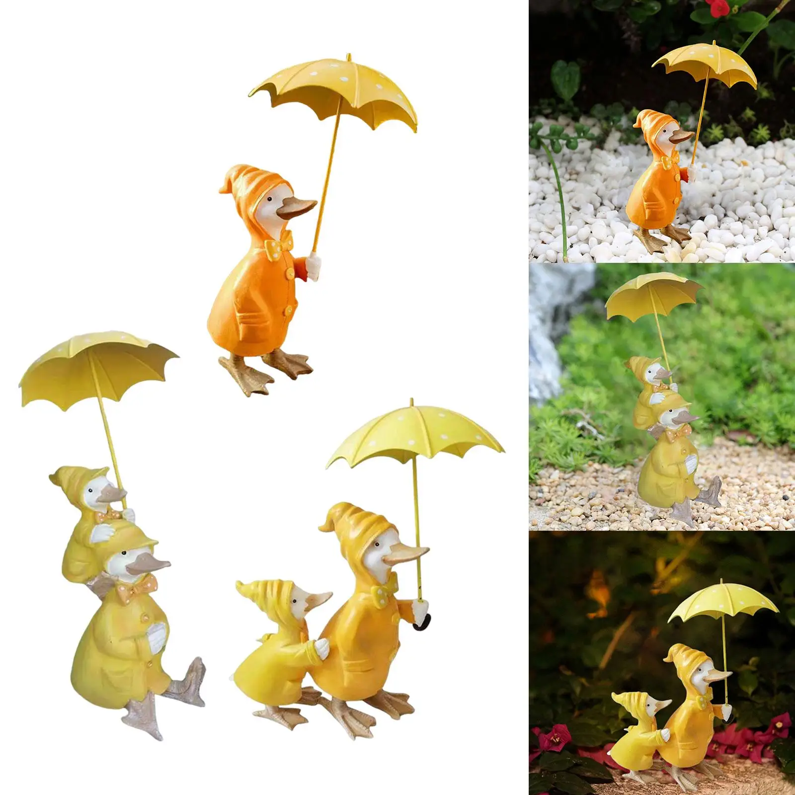 

Duck Holding Umbrella Statue Decorative Creative Collection Ornament Garden Decoration for Outside Outdoor Balcony Home Garden