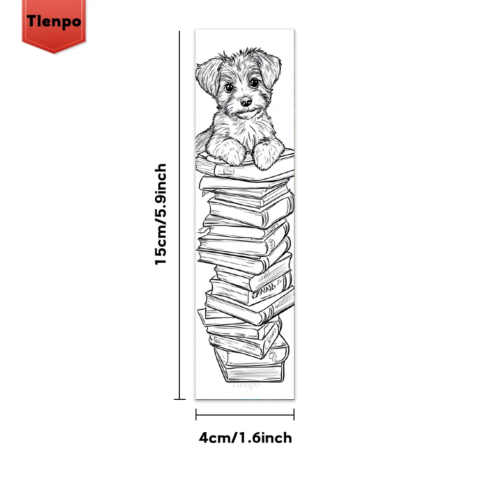32pcs Dog Coloring Bookmarks Colouring Bookmarks Valentine's Day Gifts DIY Page Dividers Planner Labels Essential for Book Lover