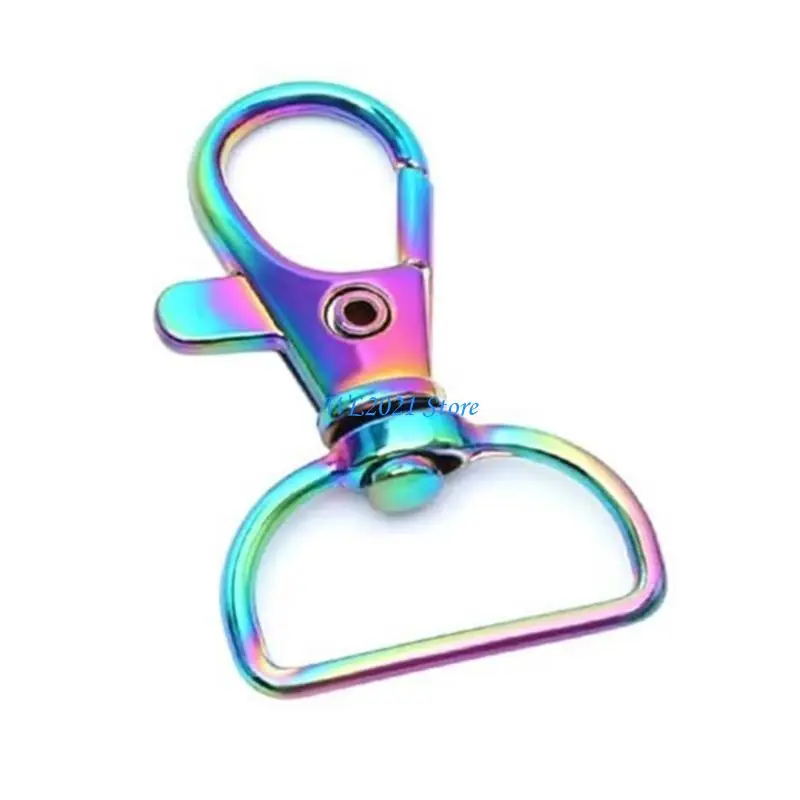 

G5GC 12 PCS Color D-Rings Metal Rotating Buckles Spring Lanyard Buckle Lobster Clasp