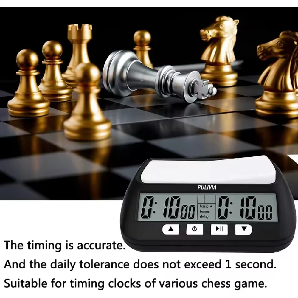 Professional Digital Chess Timer with Count Up/Down Modes & Alarm Portable Tournament Timer for International Chess/Board Game view 2