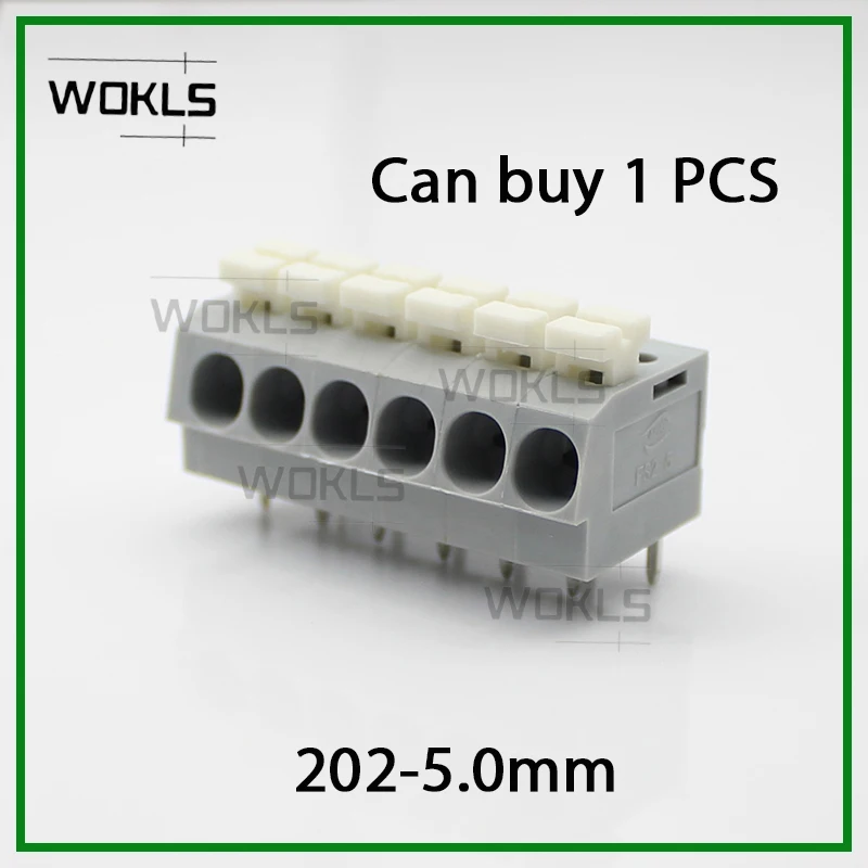 KF202 5.0 2P ~ 8Pin PCB SPRING TERMINAL BLOCKS WA.GO804 DG202 5.0mm 2p 3p 4p 5p 6p 8p 12A 300V PCB Terminal Block 804