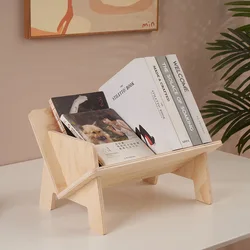 Desk storage rack Wood bookshelf