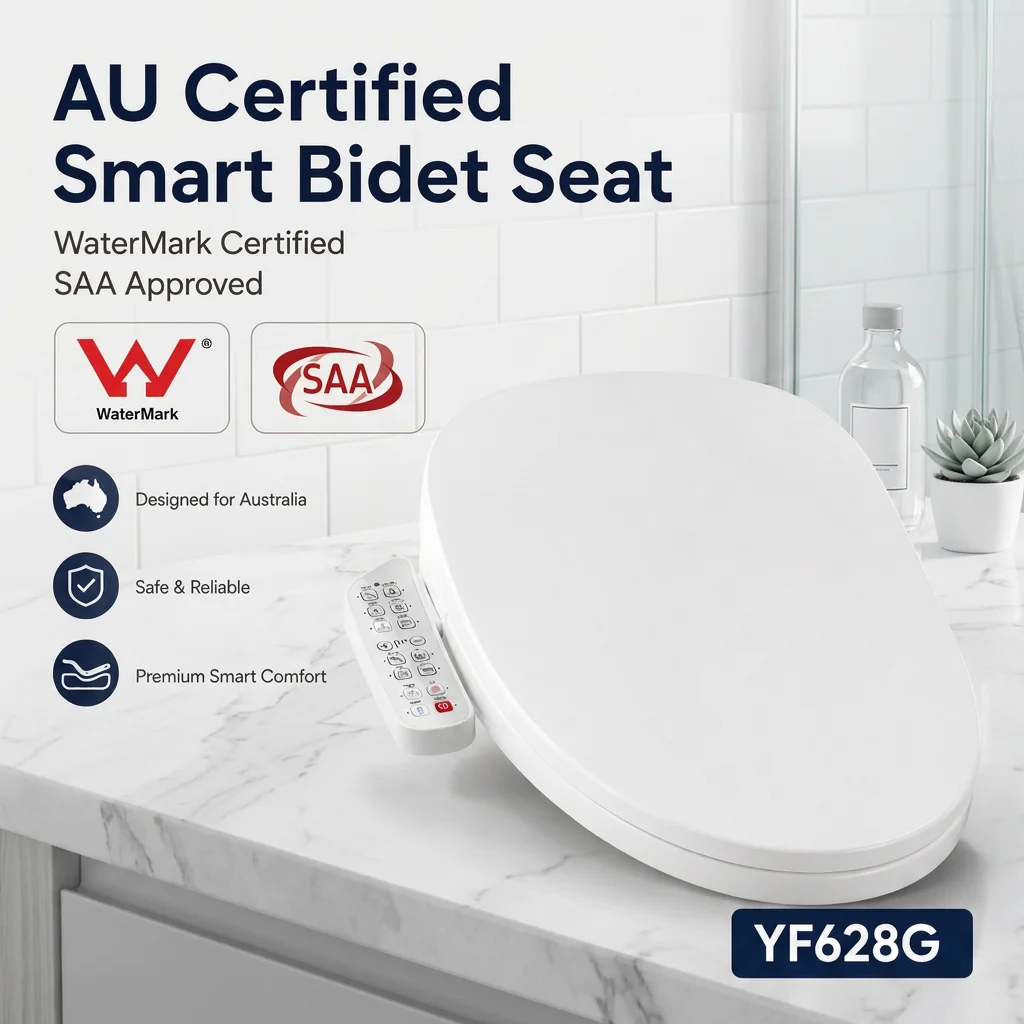Watermark Certified Intelligent Wash Heated Seat Cover PP Material Elongated Adjustable Temperature Smart Bidet Toilet Seat