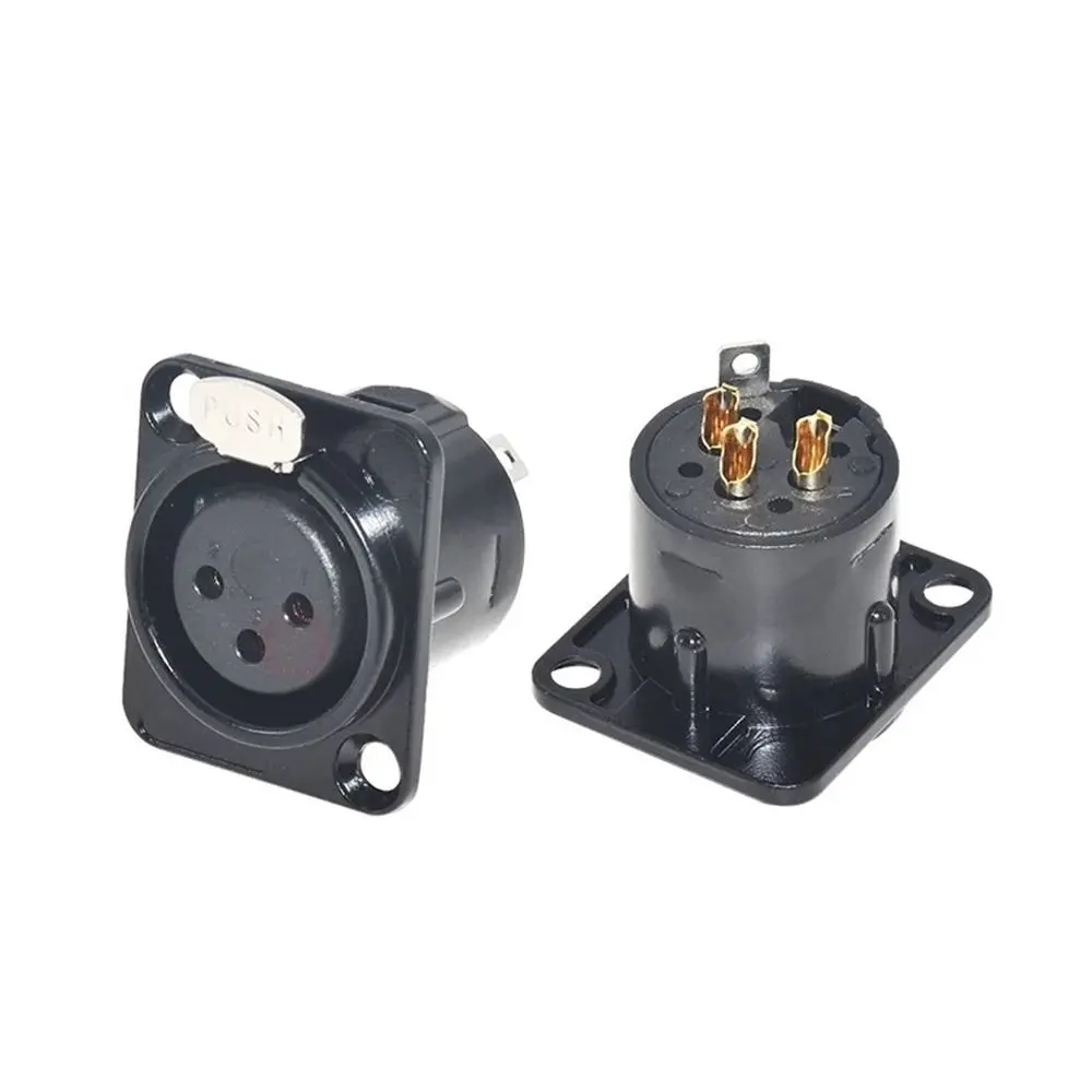 1Pcs Alloy Plastic 3Pin XLR Connector Solder Terminals Design Rack Panel Mount Male Female Chassis Studio Audio Mixer