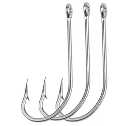 JSM 50pcs/lot Stainless Steel Fishing Hook Long Shank Saltwater Hooks for fishing accessories 34007 size 1/0-10/0
