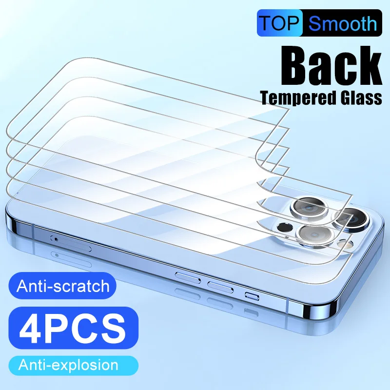 

4pcs Glass smartphone Back Film for iphone 16 15 Plus tempered glass phone screen protector 14 13 12 protective film 11 Pro Max