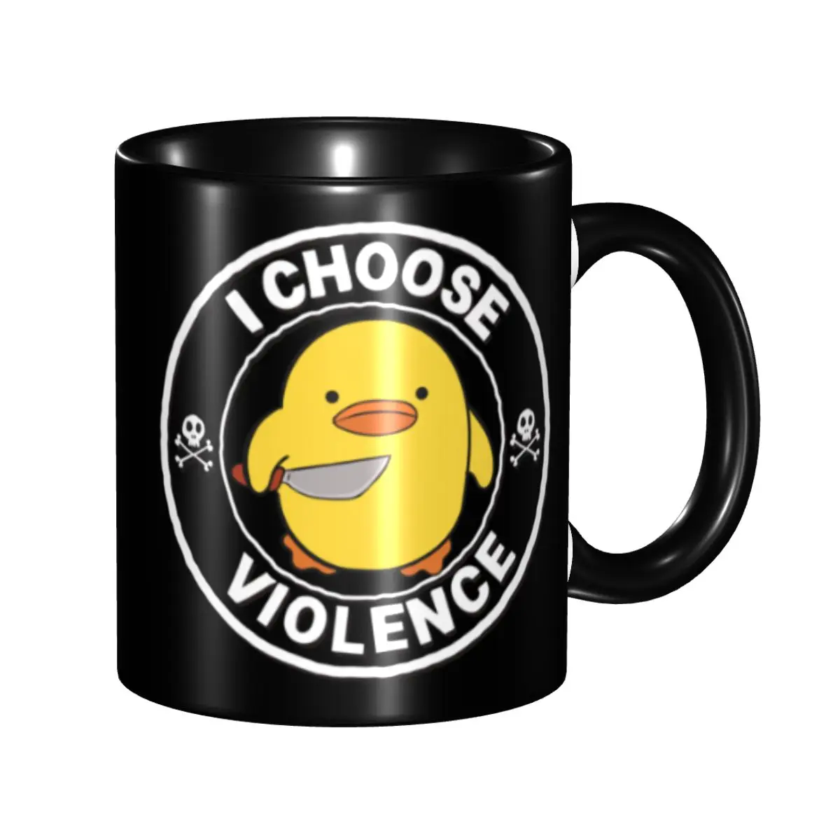 

Custom I Choose Violence Funny Duck Mug DIY Ceramic Milk Tea Coffee Cups