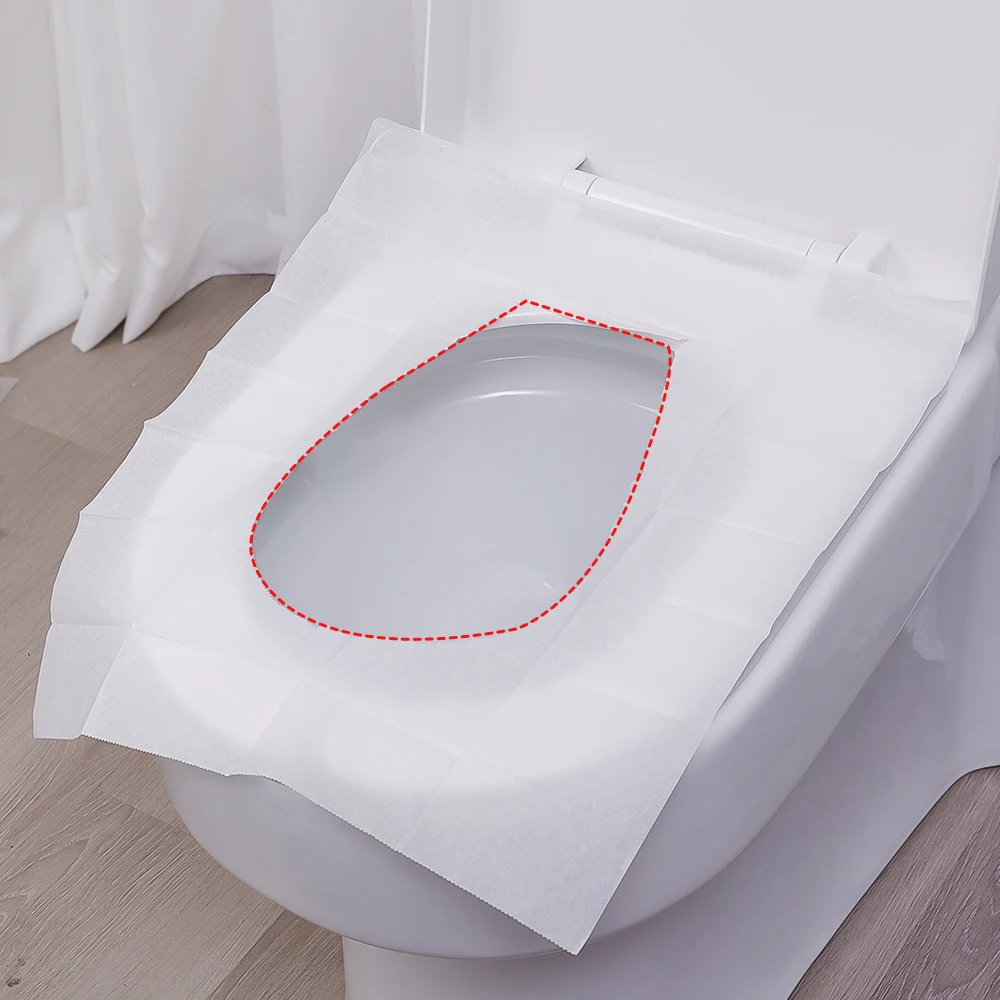 10-50PCS Disposable Toilet Seat Cover Portable Degradable Soluble Water Toilet Mats Travel Camping Hotel Bathroom Accessories