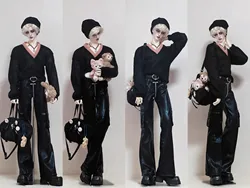ID75 1/4 1/3 70cm SD13 SD17 SD10 girl boy man woman aod dod msd sd bjd doll PU pants BEARS44