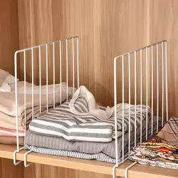 Shelves Separators Iron Clothes Shelf Organization Divider Metal Separator Moveable Clamp For Bedroom Clothing Bags Display For
