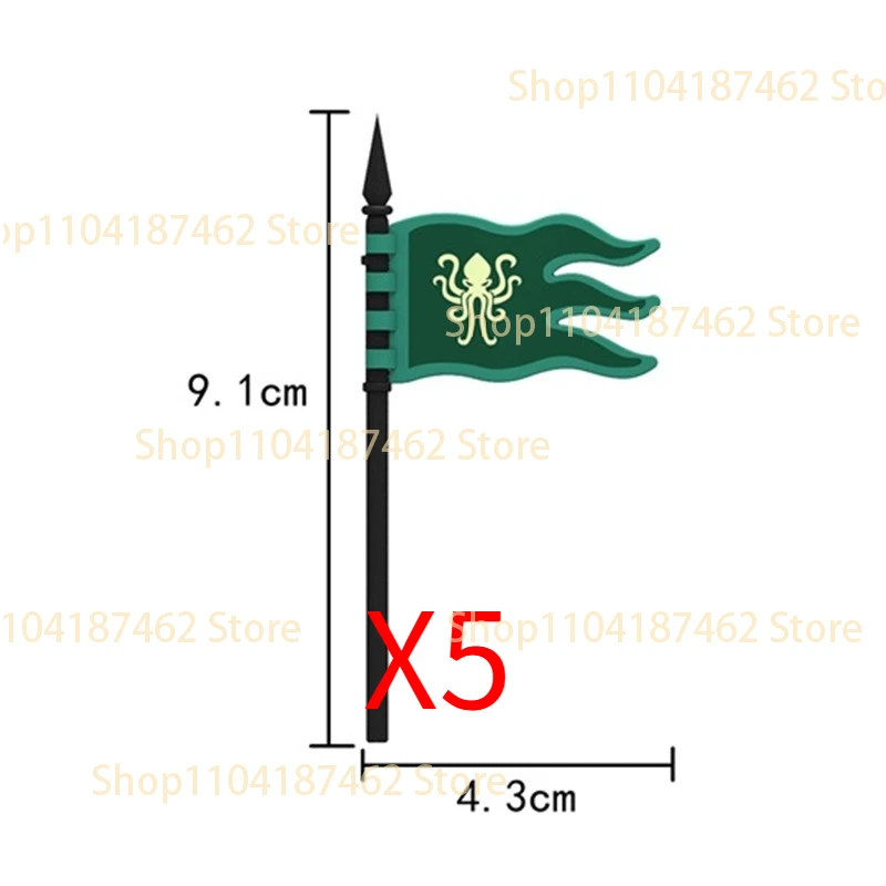 MOC Mittelalterliche Militär-Bausteine Burg Soldat Ritter Löwe Drache Adler Oktopus Flagge Figur Zubehör Bausteine Spielzeug Geschenk H51
