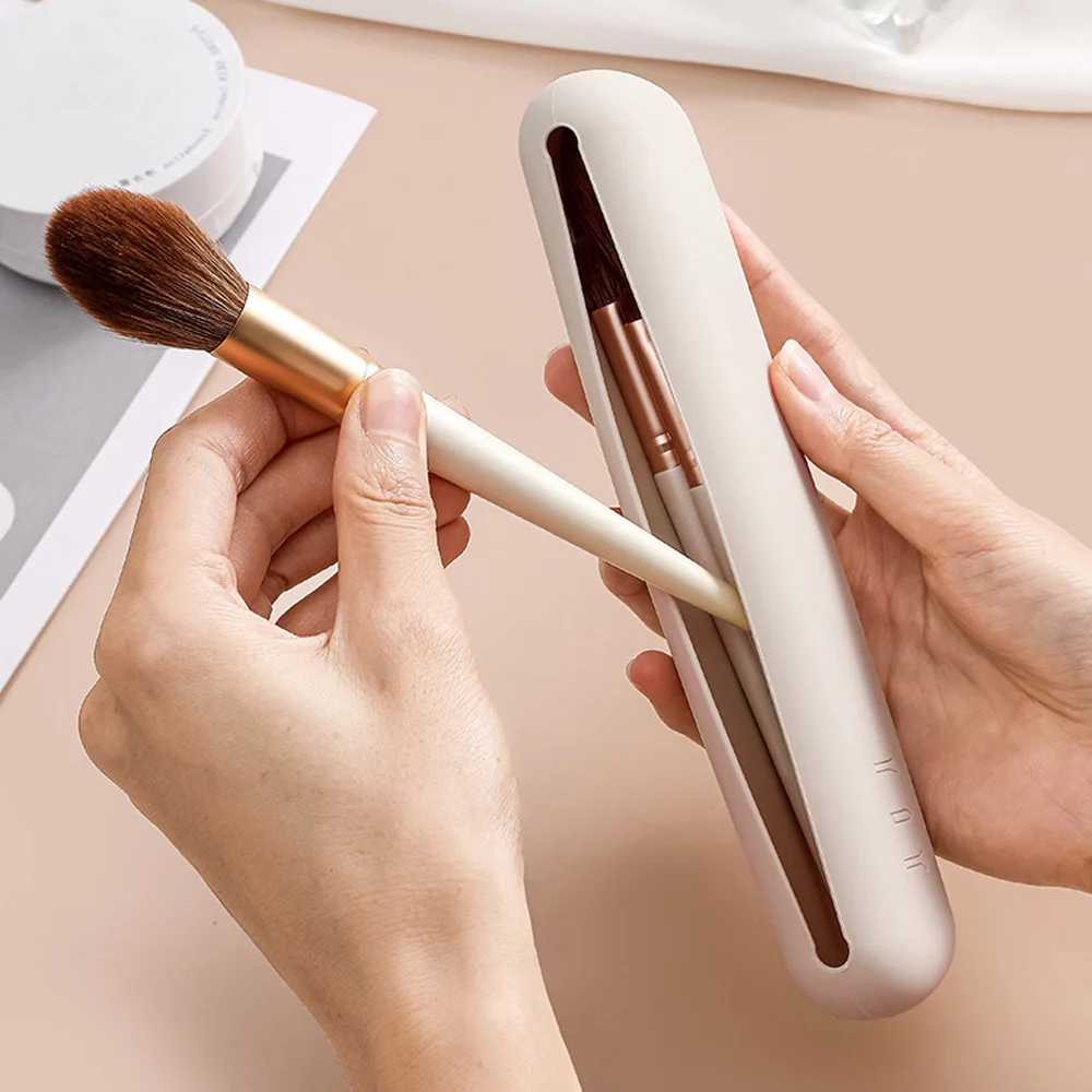 حامل فرشاة ماكياج محمول مقاوم للماء ، علبة إسفنجة مكياج ، أدوات للنساء ، الفتيات ، سيليكون ، حقيبة فرش سفر