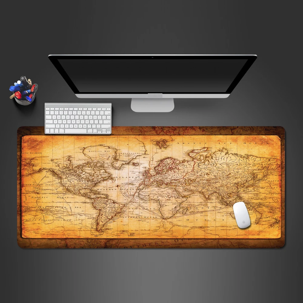 Xxl Mousepad World Map Mouse Pad Under Hand Office Map Desk Mat Gaming Keyboard Mats Gamer Yellow Anime Tiger Pads Computer Rug