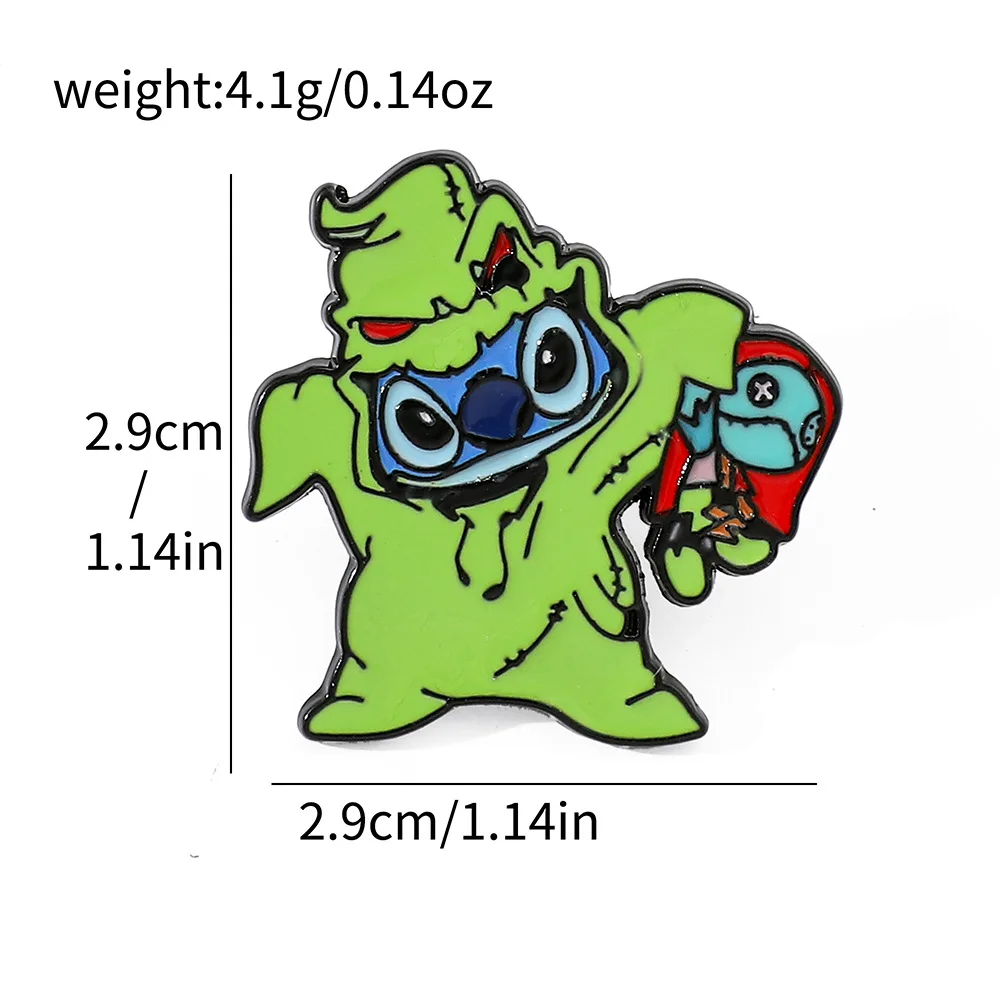 Disney Brooch Lilo Stitch Anime Accessories Kawaii Cartoon Decoration Pins Gift Items for Children Party One Piece