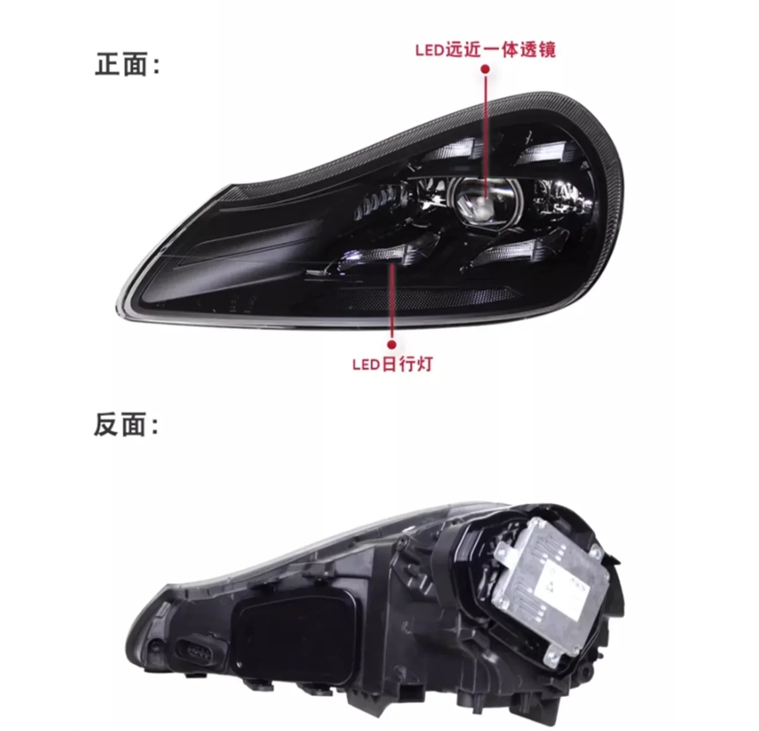 Front Led Headlight for Porsche Cayenne 957 07-10 Daytime Running DRL Head lamp Low High Beam