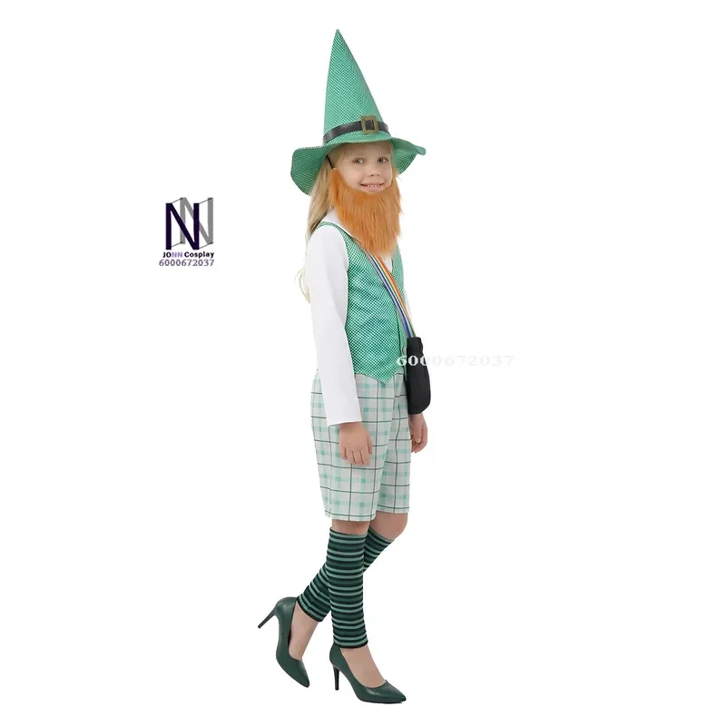 

3'x,4'f\6/High Quality Irish Style Cosplay Costume St. Patrick's Day Shamrock Adult's/Child's Green Suit Full Set Animf;5,b'7\k.