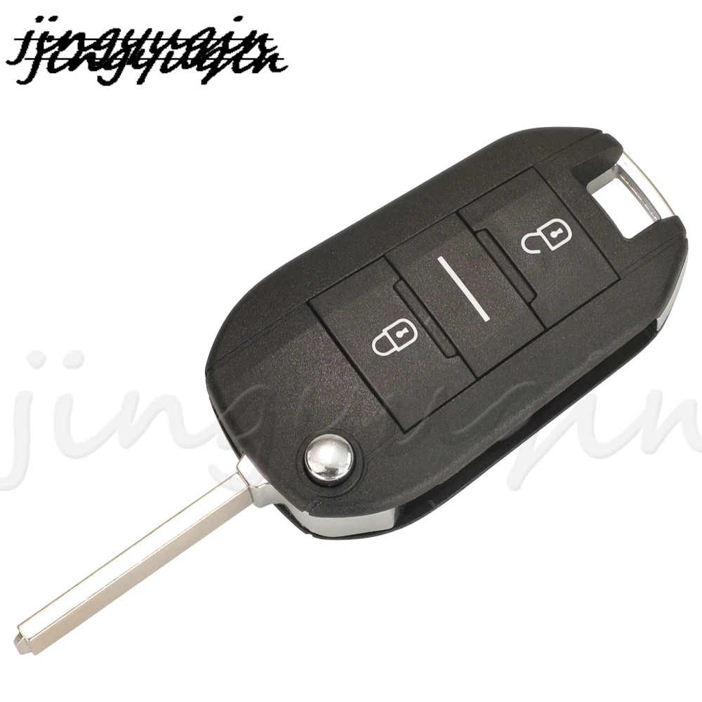 Jingyuqin 3 botones Flip funda para llave de coche para Peugeot 208 2008 301 308 508 5008 RCZ Expert Citroen c-elysee C4-Cactus C3 Light