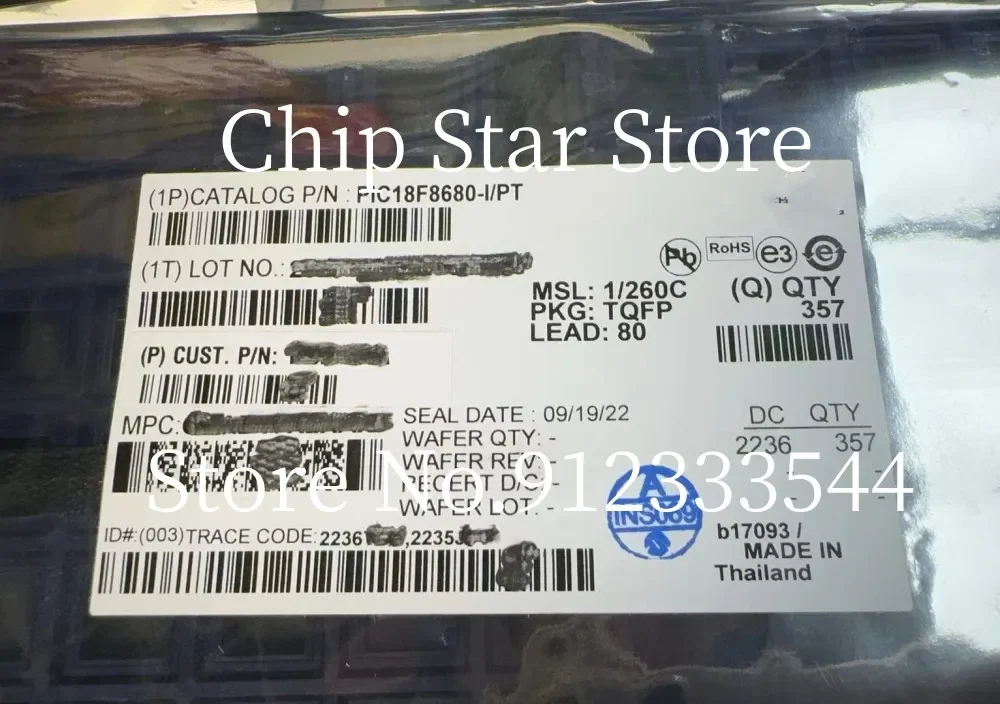2-10pcs  PIC18F8680-I/PT  PIC18F8680  TQFN80  8 Bit Microcontroller MCU  100%New And Original