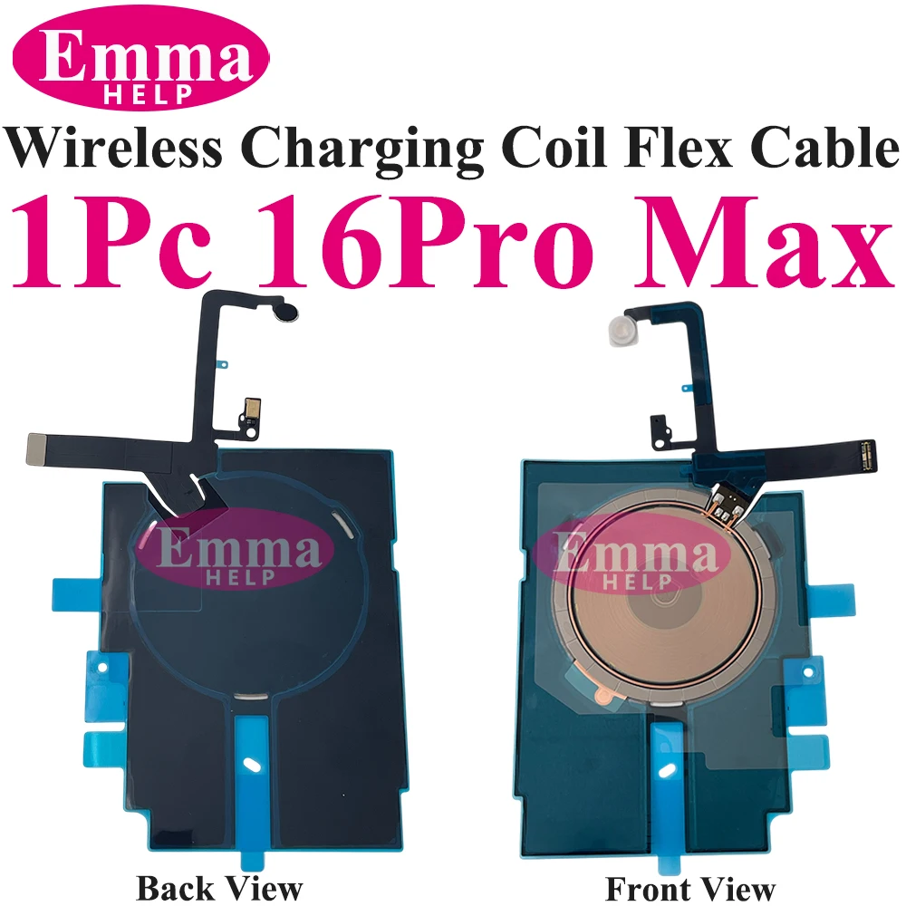 1pc Wireless Charging Coil Flex Cable for iPhone 16 15 14 Plus 13 Pro Max Charger Panel Sticker WPC Pad Chip Volume Tape Parts