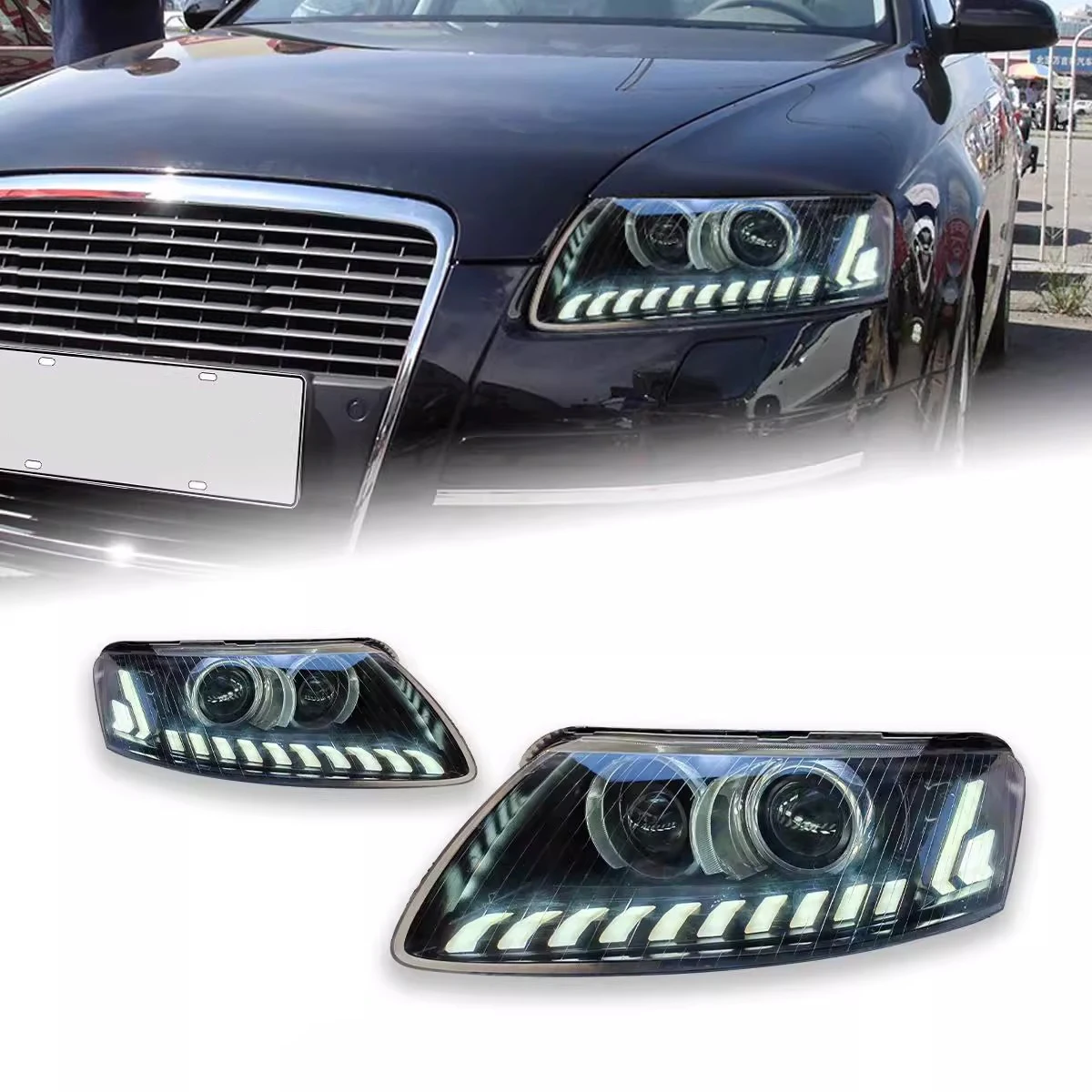 

Matrix style Headlights For Audi A6 S6 Headlamp 2005-2011 LED Car light For Audi A6L C6 Headlights Assembly Daytime Running Ligh
