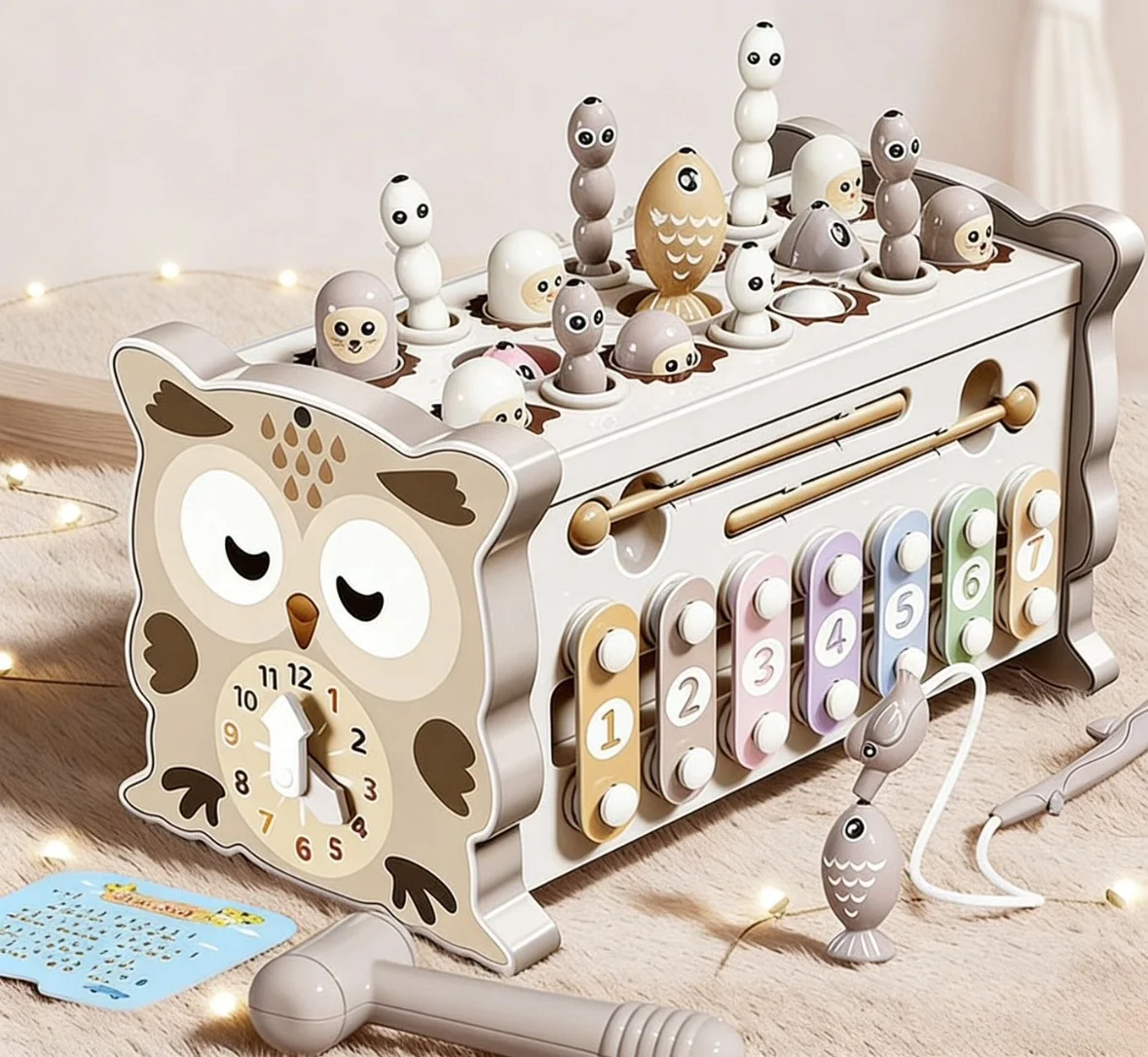 children-montessori-toy-sensory-magnetic-educational-fishing-owl-busy-board-mole-game-number-xylophone-for-3-year-toddlers-gifts