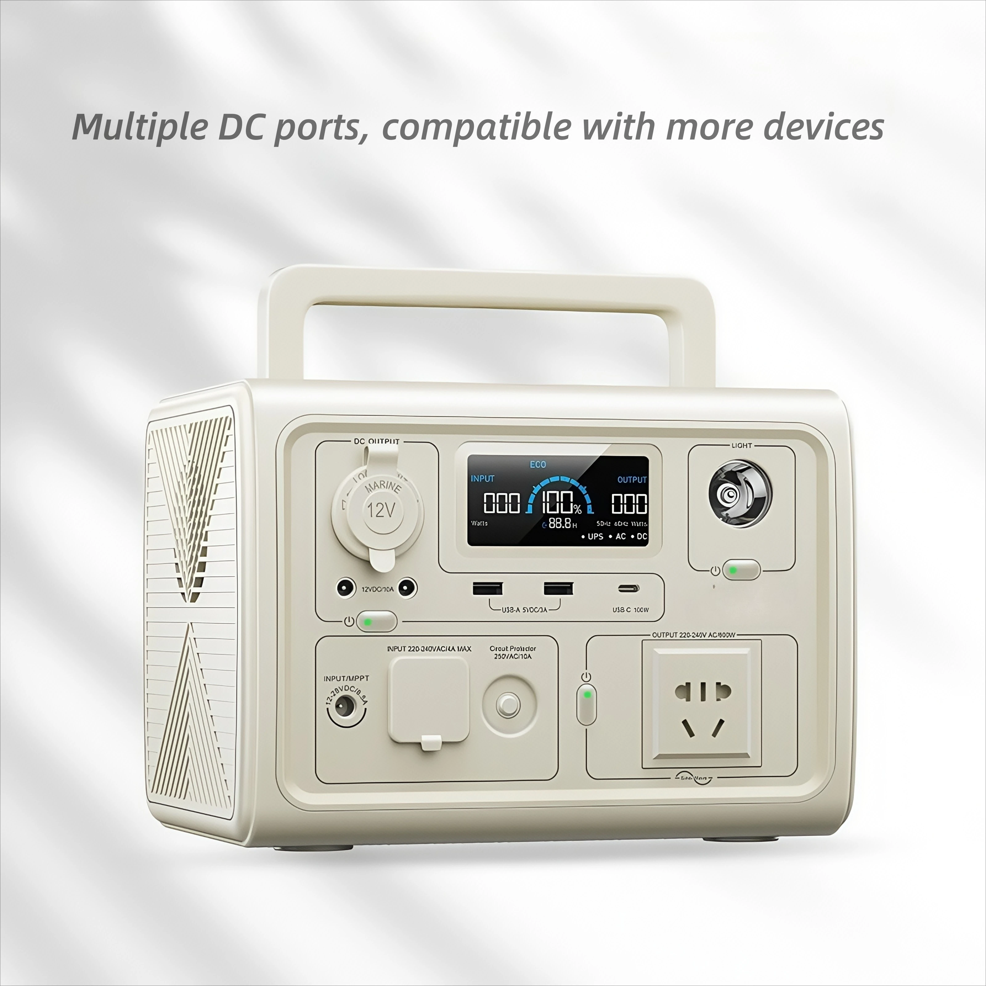 600 watts output power 268Wh capacity 1200 watts solar energy storage smart inverter portable power station mobile outd