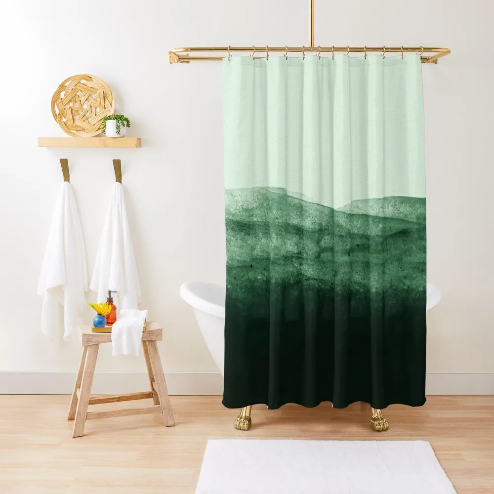

Moss Watercolor Meadow Shower Curtain Anime Shower Cover Bathroom Accessorys Curtain