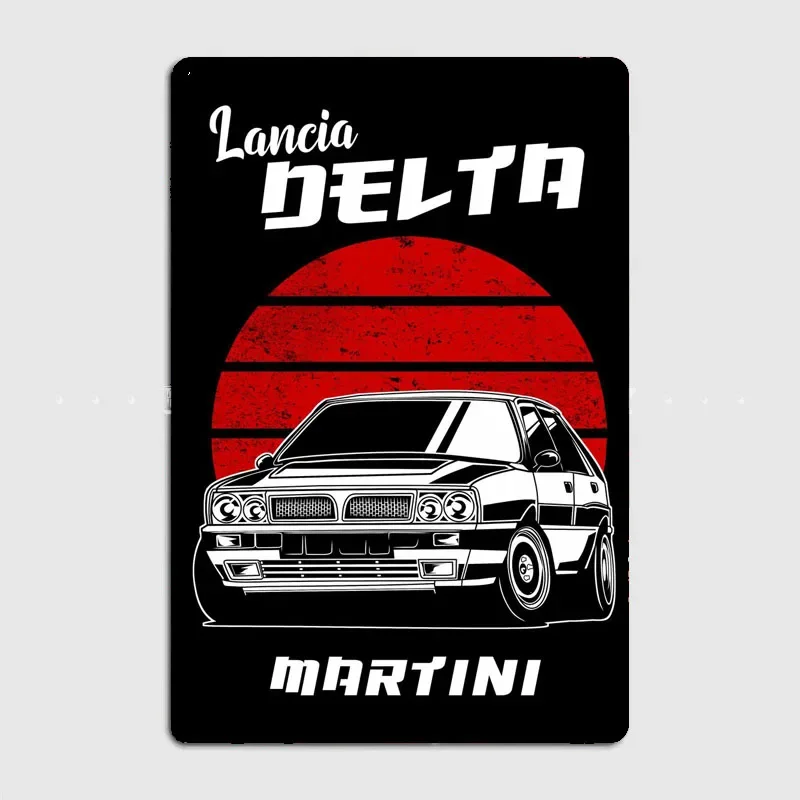 Lancia Legend Rally Cars LANCIA DELTA Classic Car Metal Sign Poster Indoor Room Decor Custom Tin Home Decor Wall Art Decorations