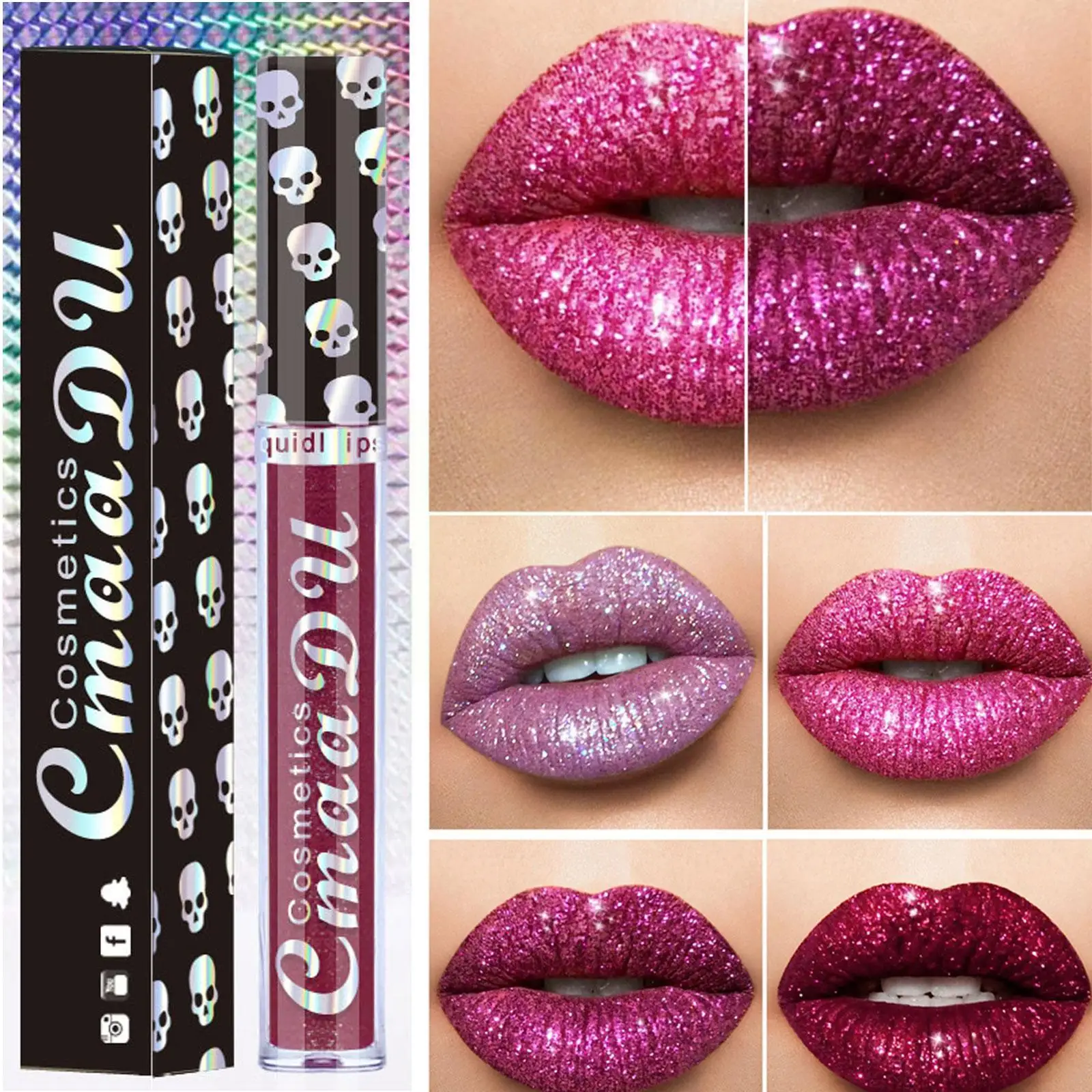 Glitzer matt Temperatur änderung Lippenstift wasserdicht Lip gloss Flüssigkeit langlebige Lippenstift Make-up Diamant glänzend wasserdicht v8y4