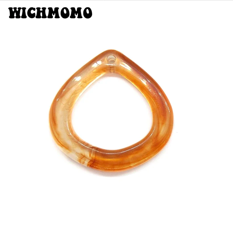 

Fashion 35mm 5pieces/bag Acrylic Brown Water Drop Smooth Charms Pendant for DIY Earring Jewelry Making Finding Accessories