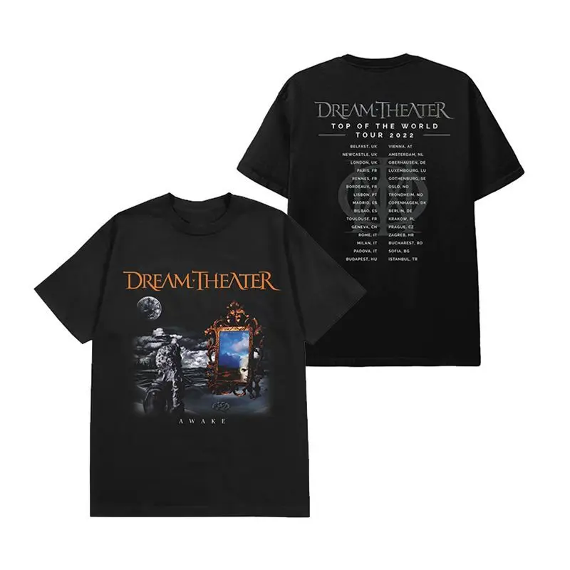 Dream Theater - A banda Dream Theater. Metal Americano Avant-garde, Rock Sombrio. Camiseta Americana de Manga Curta, Solta e Versátil.