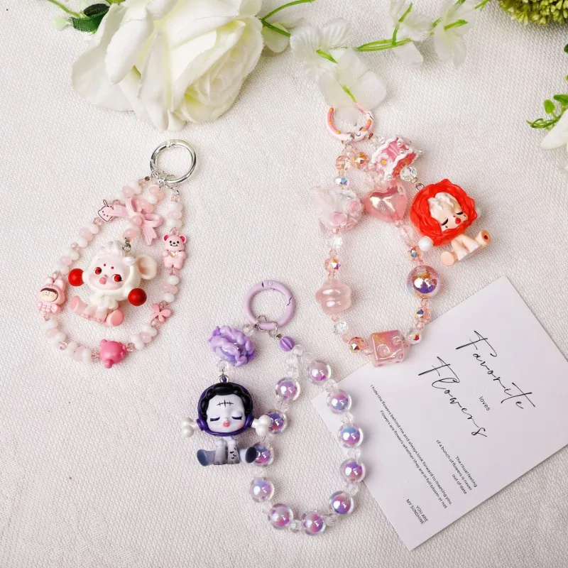 

New Creative Demon Dream Bubble Girl Keychain Cute Cartoon Color Doll Couple Car Keychain Backpack decoration Pendant Small Gift