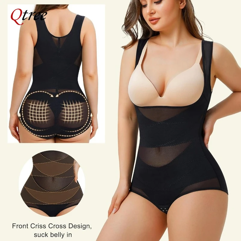 Qtree Fajas Reductoras Women Body Shaper Butt Lifter Shapewear Bodysuit Corset Slimming Underwear Waist Trainer Trimmer Briefs