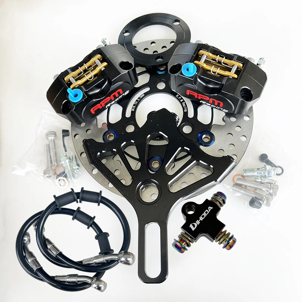 Motorcycle 2 piece RPM Brake Calipers with 220 mm Brake disc For Rear Flat Fork Brake System For Scooter Motorbike Modify
