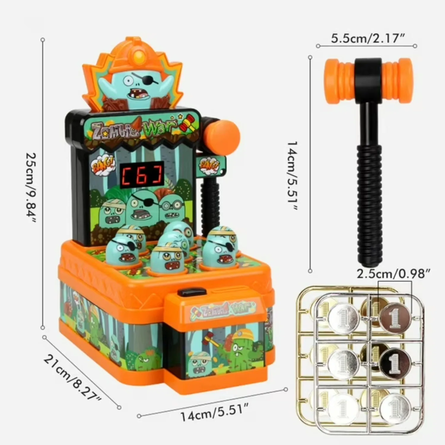Zombies Whack Game Toys for Kids Arcade Game Mini Electronic Interactive Hammering & Pounding Toys Gift for Toddler Kids Boys