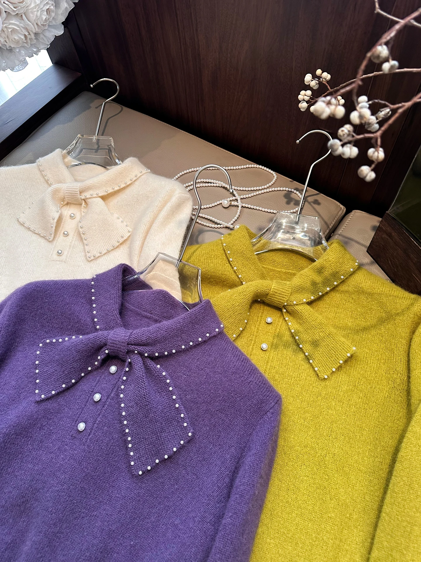 

Warm Faux Fur Knitted Sweater with Stand Collar And Button Design Versatile Base Layer Winter New Sle for Women Soft Wool B...