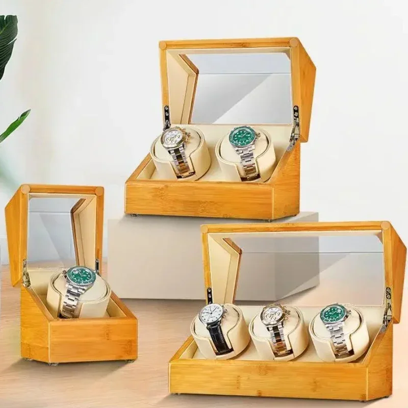 

Wood Watch Winder for Automatic Watches Silent Winder Mechanical Watches Storage Display Accessories Mystery Box