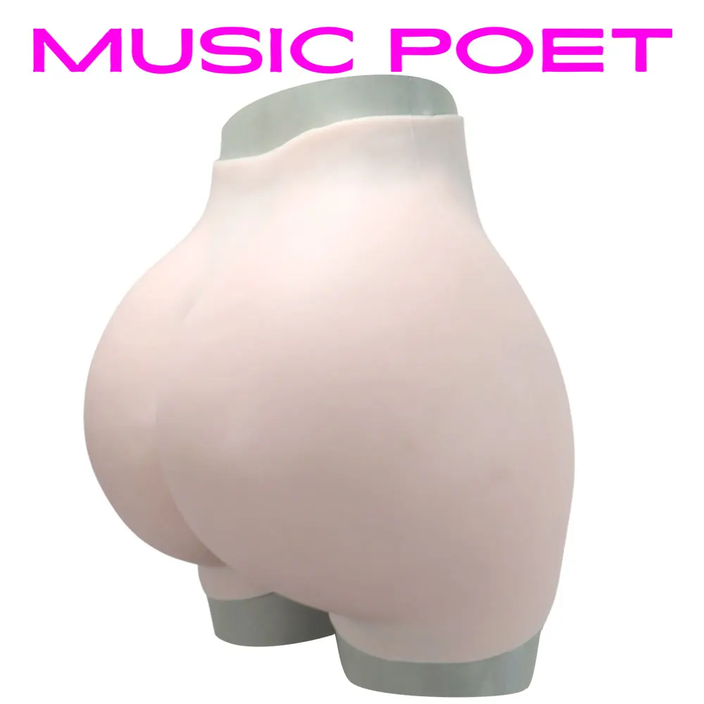 MUSICPOET Silicone Enhancing Hip Pant Fake Vagina Crossdresser Hip Ehancer Underwear Buttock Lift Shemale Transgender Drag Queen